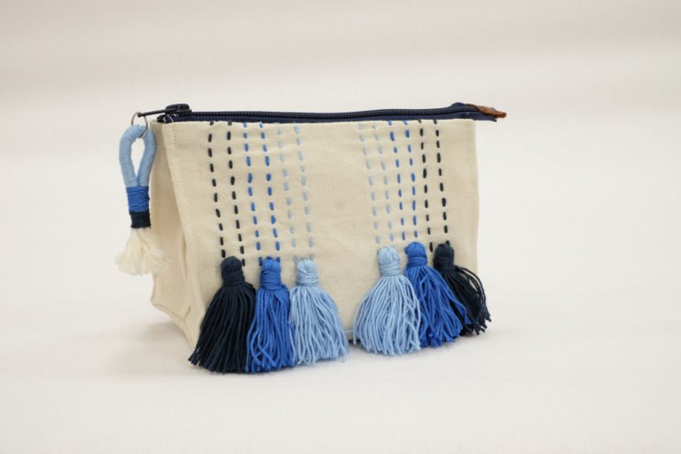 Light Blue x Dark Blue Tassel Medium Make-Up Bag EGP 250